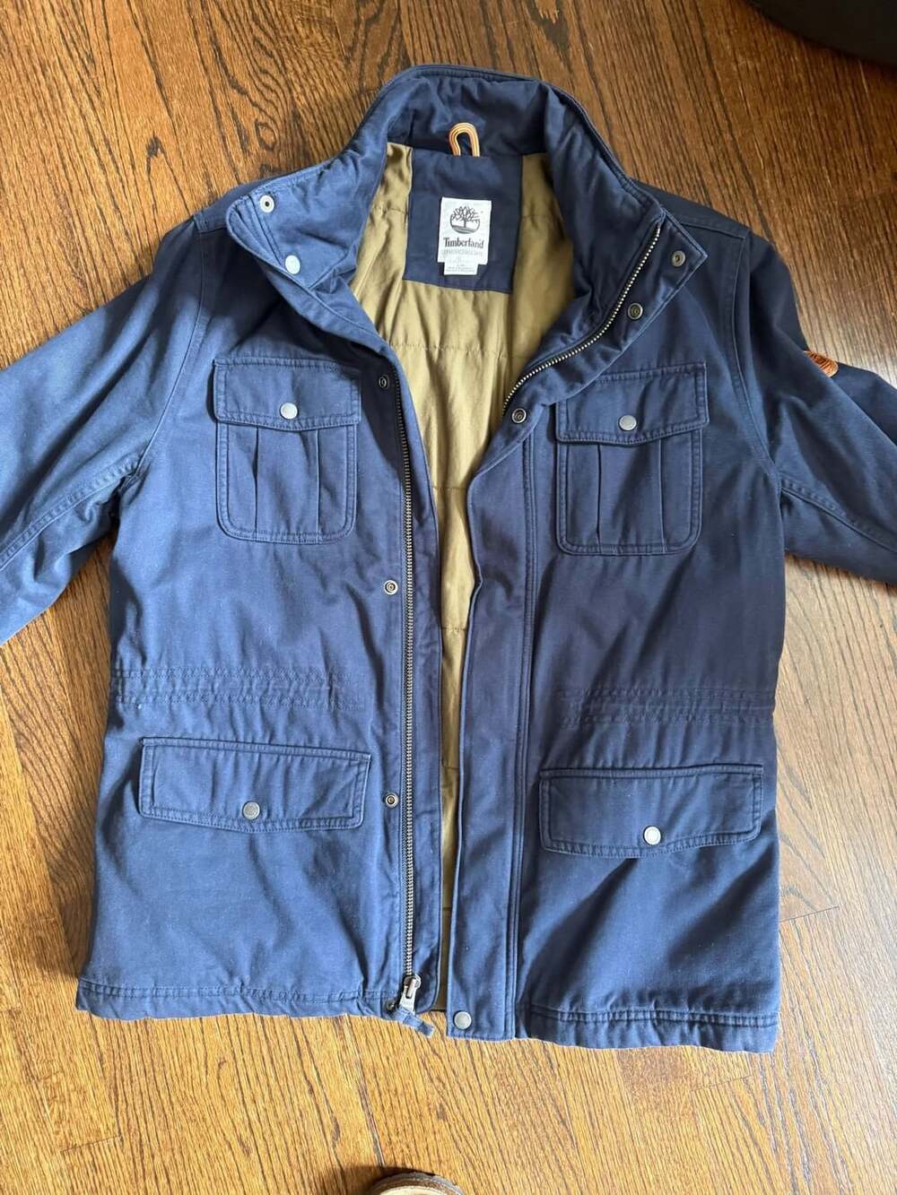 Timberland Mens Navy Blue Canvas Utility Field Jacket Size L